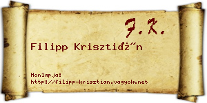 Filipp Krisztián névjegykártya